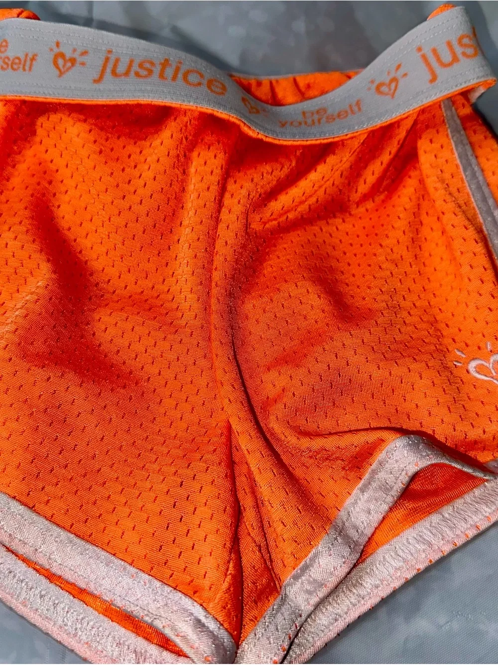 Justice Bright Orange Girls Athletic Shorts
